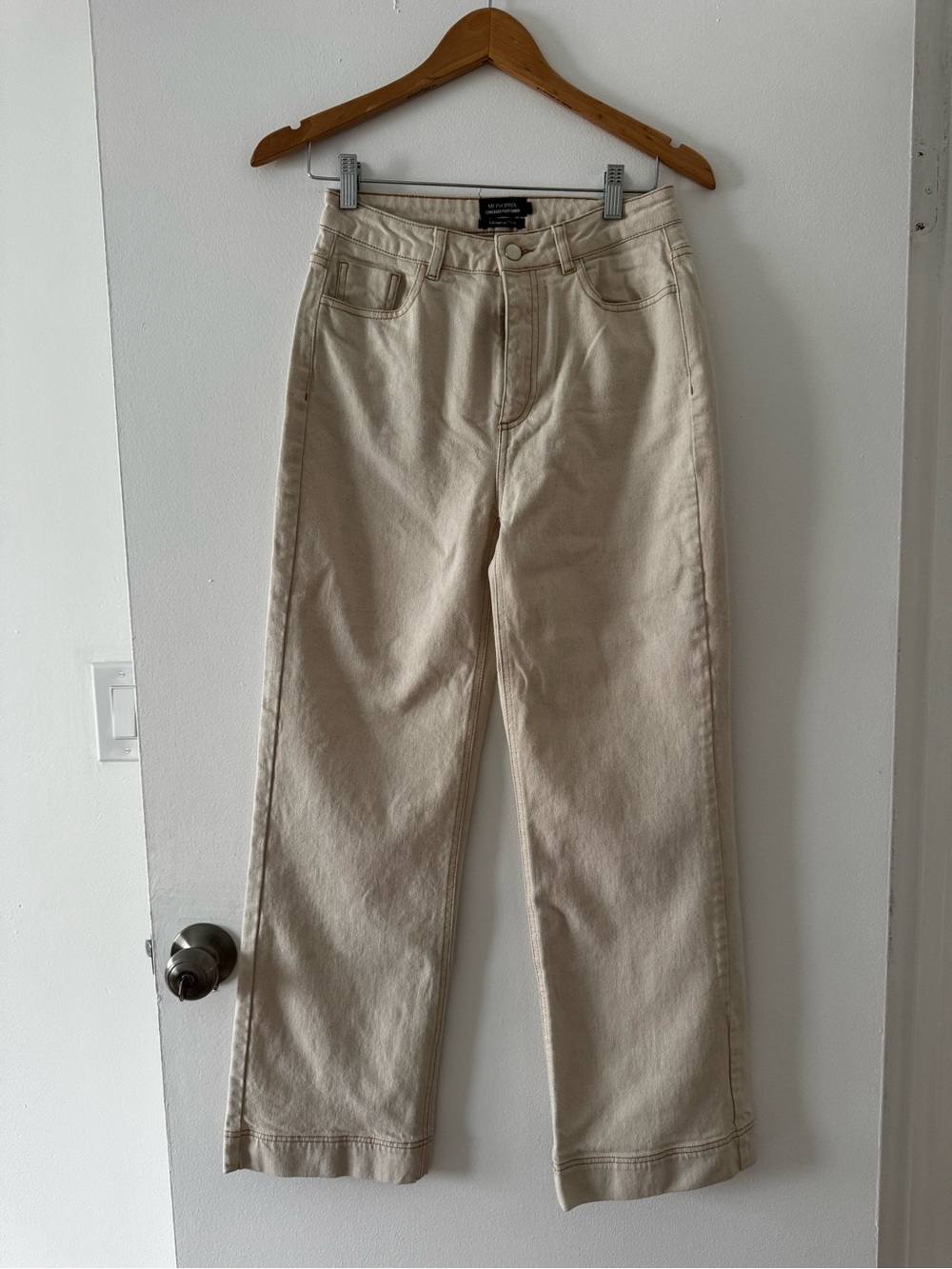 Straight Leg Women’s Jeans in Beige